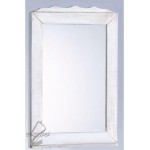 Specchio in legno con corona - Bianco decò