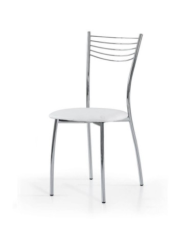 Sedia da cucina in acciaio cromato ed ecopelle