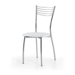 Sedia da cucina in acciaio cromato ed ecopelle