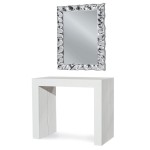 Tavolo consolle legno bianco consumato allungabile