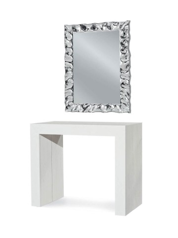 Specchiera con cornice moderna effetto argento