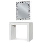 Specchiera con cornice moderna effetto argento