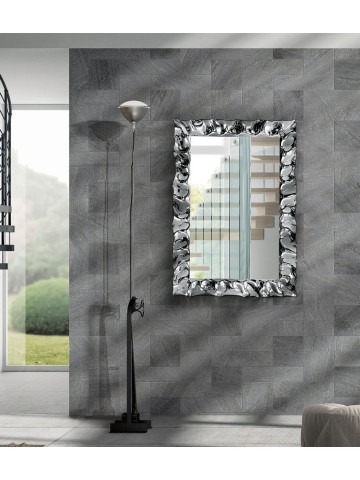 Specchiera con cornice moderna effetto argento