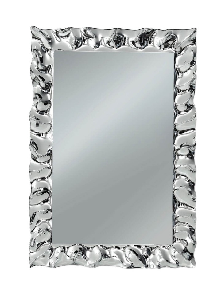 Specchiera con cornice moderna effetto argento