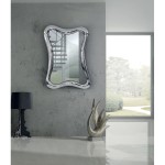 Specchiera con cornice moderna effetto argento