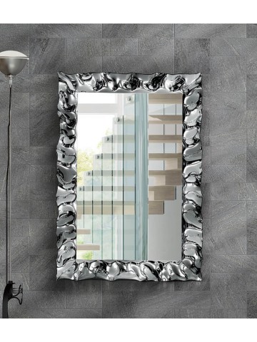 Specchiera con cornice moderna effetto argento