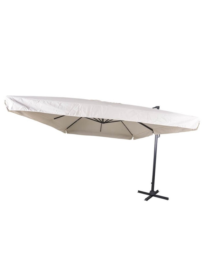 Ombrellone parasole ruotante 3x3m palo laterale a sbalzo base a croce