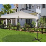 Ombrellone parasole 3x3 m ruotante palo laterale a sbalzo base a croce