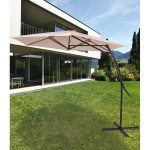 Ombrellone parasole Coveri Garden Coffee ø 2,7 m palo laterale base a croce