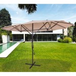 Ombrellone parasole 3x3 m ruotante palo laterale a sbalzo base a croce