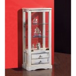 Vetrina 1 anta con cassetti - Bianco Decò