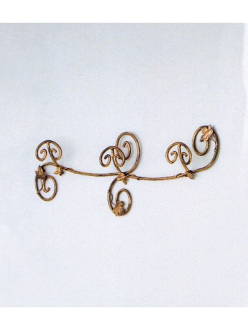 Appendiabiti a Muro 3 Posti Edera in Ferro Battuto