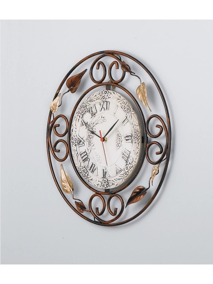 Orologio tondo foglie Ø 36