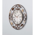 Orologio tondo foglie Ø 36