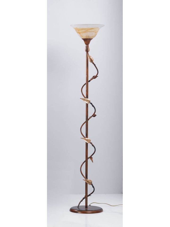 Lampada da terra Spiro con foglie