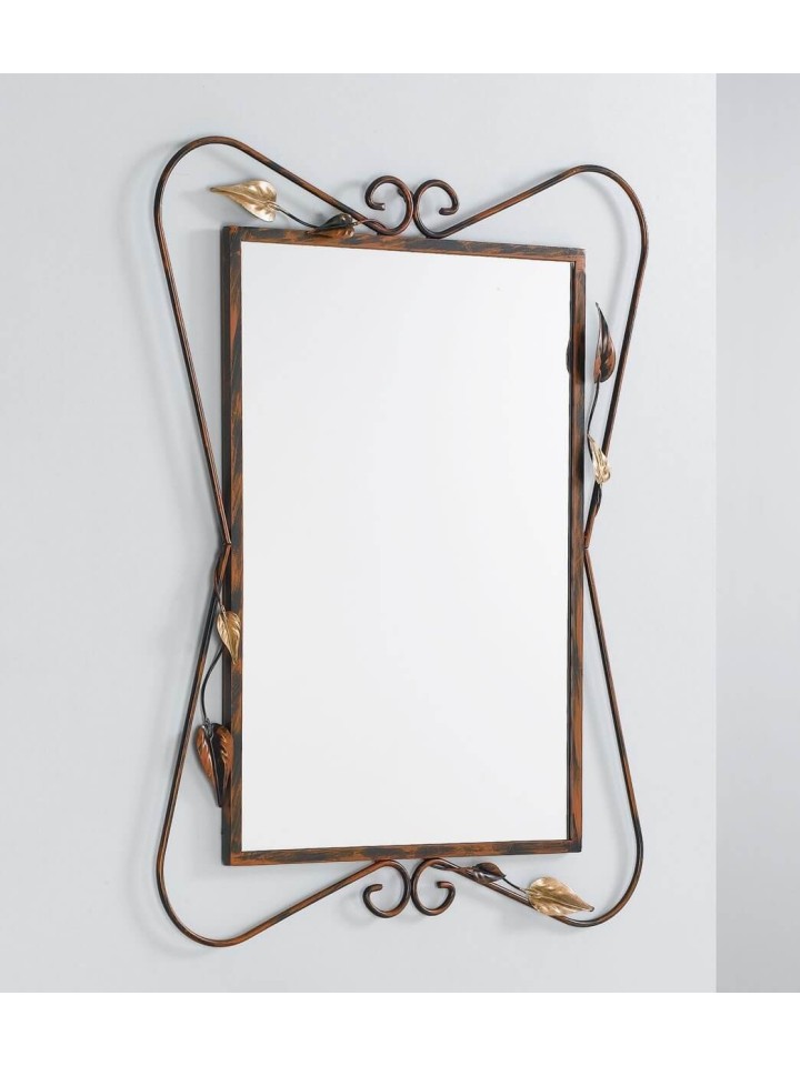 Specchio a parete con foglie