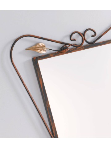 Specchio a parete con foglie