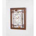 Orologio quadrato con legno