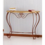 Consolle bombata con piano in legno