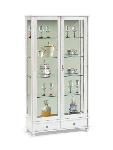 Vetrina alta 2 porte in legno piedi cipolla