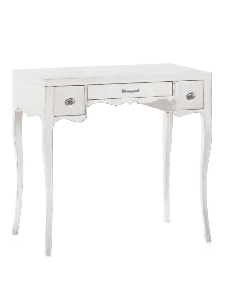 Scrittoio in legno bianco opaco 3 cassetti