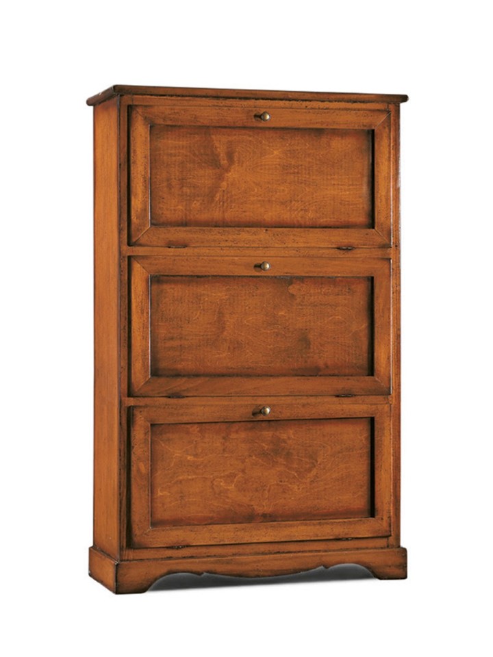 Scarpiera finitura avorio con decori