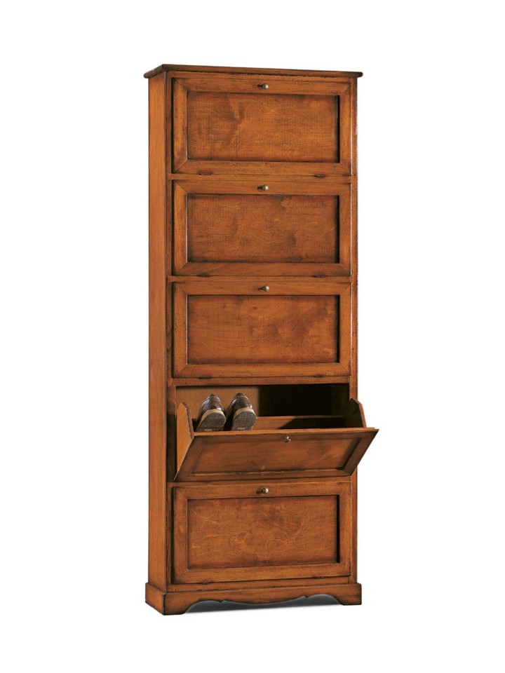 Scarpiera finitura avorio con decori