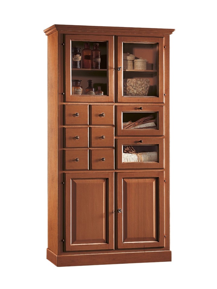 Dispensa alta in legno da cucina