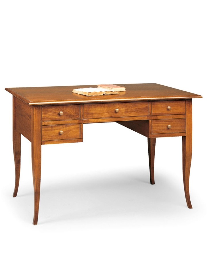 Scrittoio Classico in Legno piedi a sciabola 5 cassettini