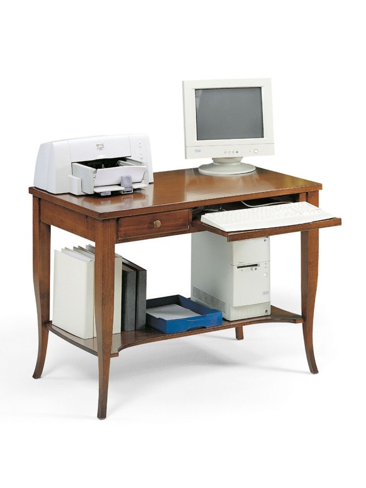 Scrivania Classica in Legno per PC noce lucido
