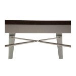 Tavolo in metallo bianco con piano in legno