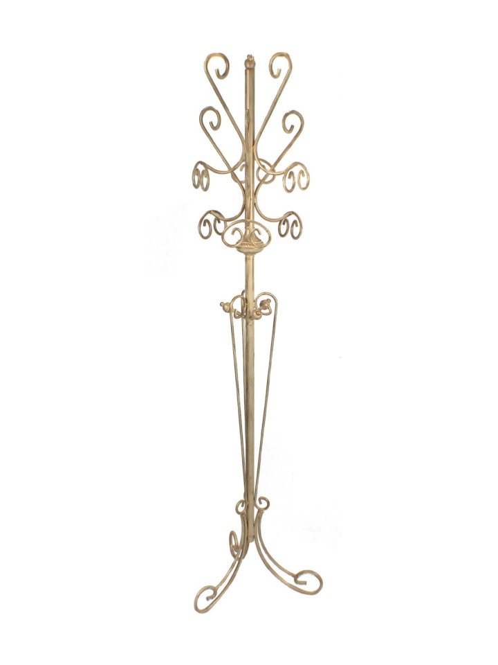 Appendiabiti base tonda in ferro con foglie