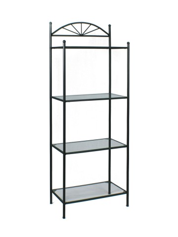 Etagere in ferro con ripiani in legno