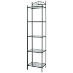 Etagere in ferro con ripiani in legno