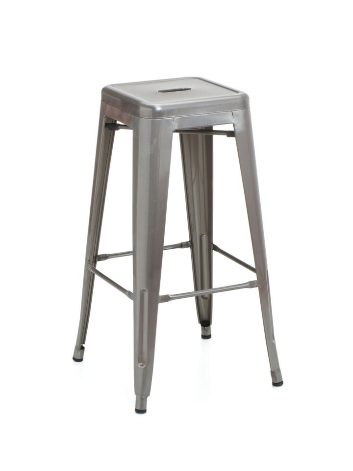 Sgabello alto TOLIX  acciaio argento