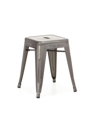 Sgabello basso TOLIX  acciaio argento
