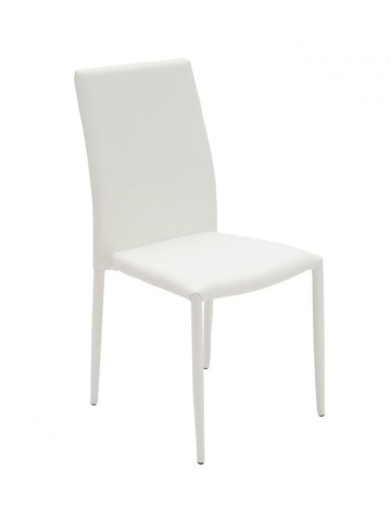 Sedia ecopelle beige trapuntata