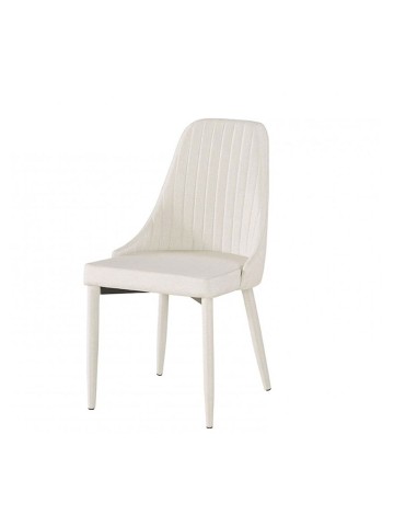 Sedia ecopelle beige trapuntata