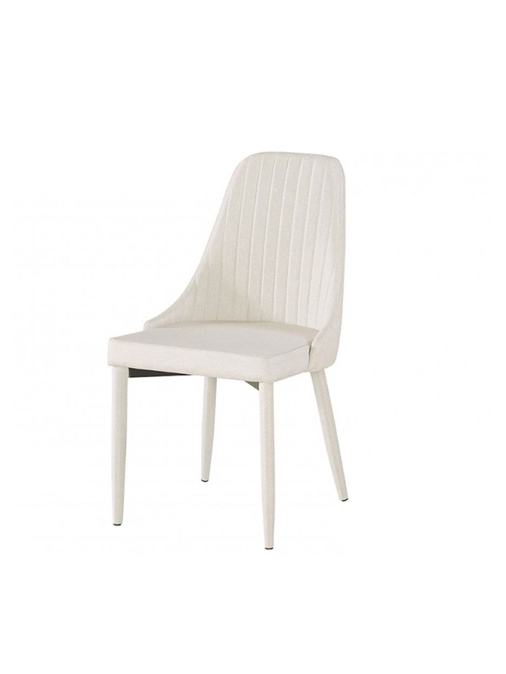 Sedia ecopelle beige trapuntata