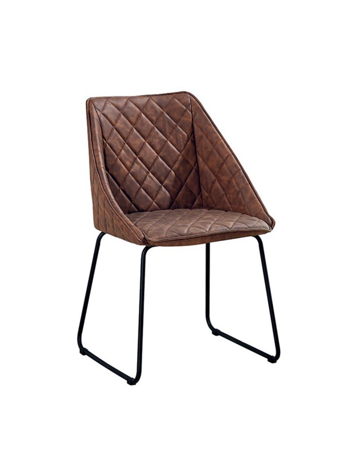 Sedia ecopelle beige trapuntata