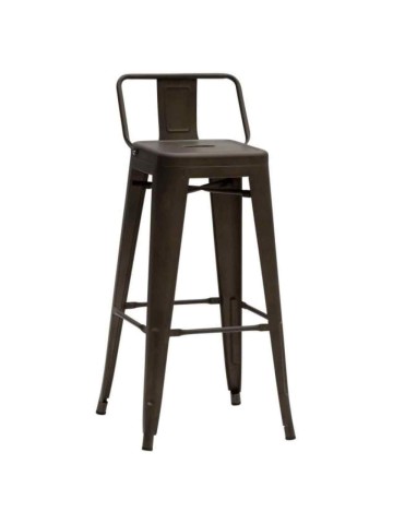 Sgabello metallo alto con schienale