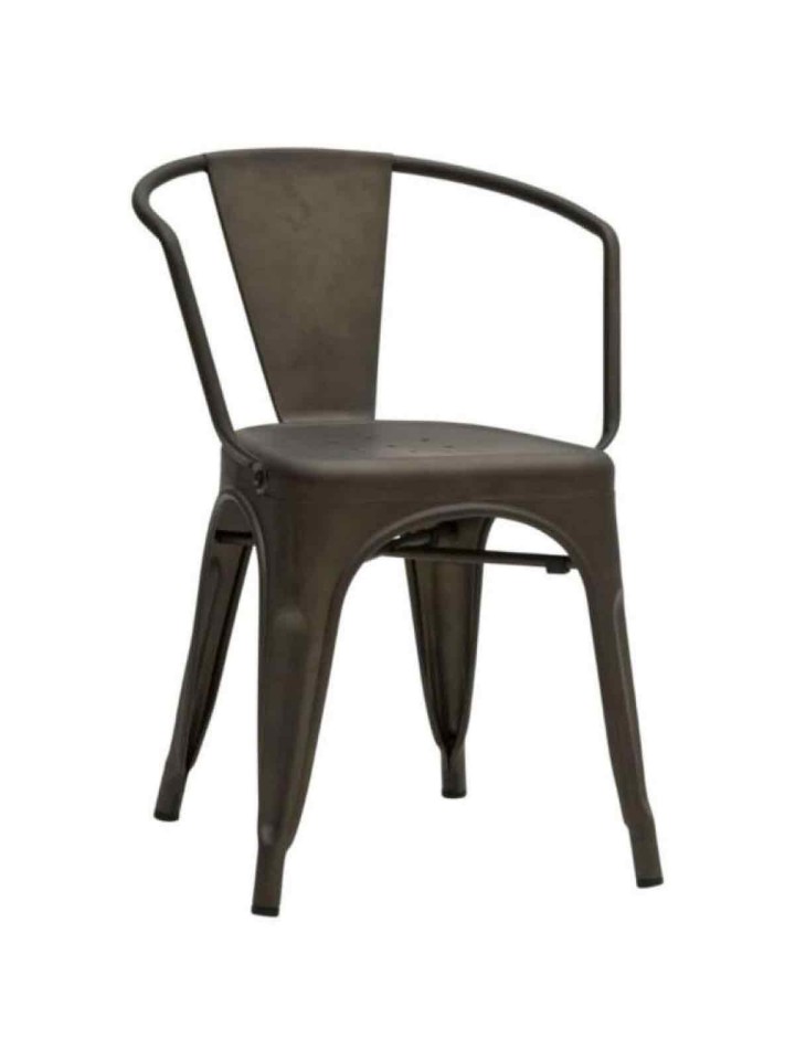 Sgabello basso TOLIX  acciaio argento