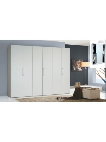 Armadio a 6 Ante a Battente Spot Frassino Bianco
