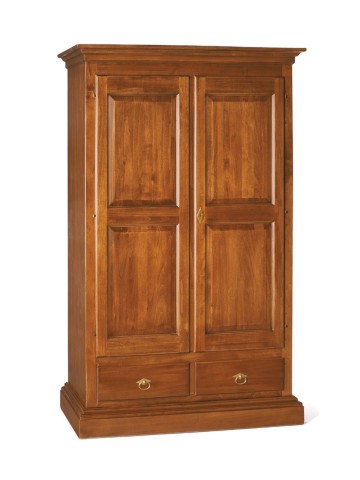 Armadio classico 2 Ante 2 cassetti Noce Arte Povera