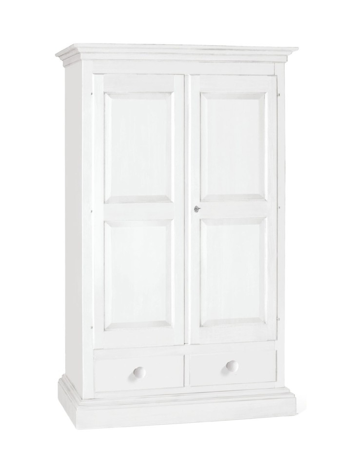 Armadio classico 2 Ante 2 cassetti Noce Arte Povera