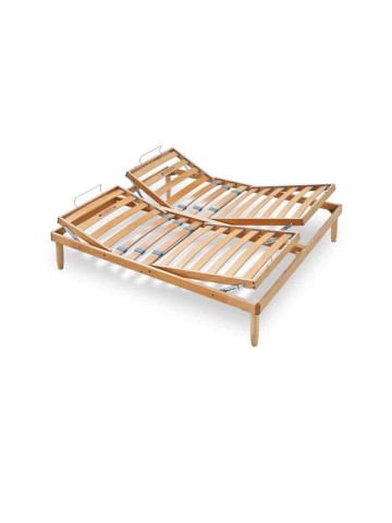 Rete Letto alla francese Ortopedica Legno Faggio Alzata Mobile Regolabile Manuale