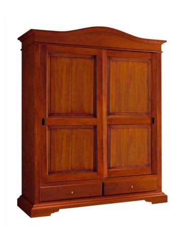 Armadio Legno 2 Ante Scorrevoli 2 Cassetti