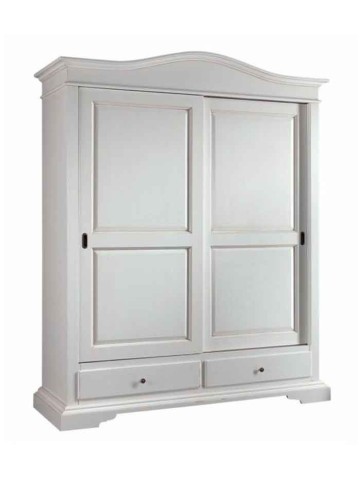 Armadio Legno 2 Ante Scorrevoli Bianco