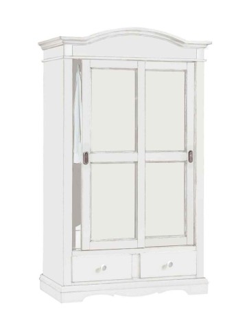 Armadio Legno con Ante scorrevoli e 2 Cassetti