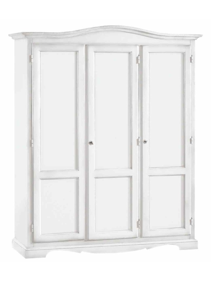 Armadio Legno 3 Porte Laccato Bianco